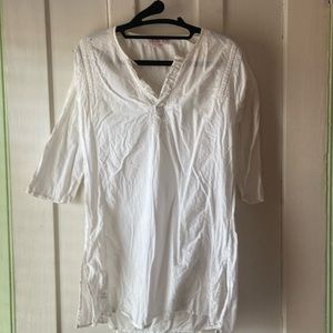 White APC Madras Indian-style shirt/tunic- size small